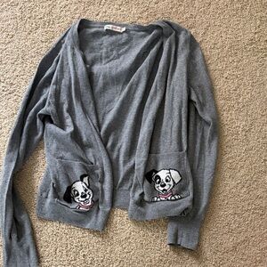 Cath Kidston Gray Cardigan with Dalmatian Design